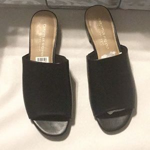 Black slip on sandals